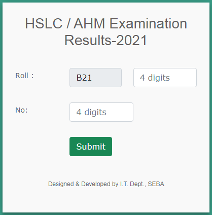 Assam SEBA HSLC Result 2021