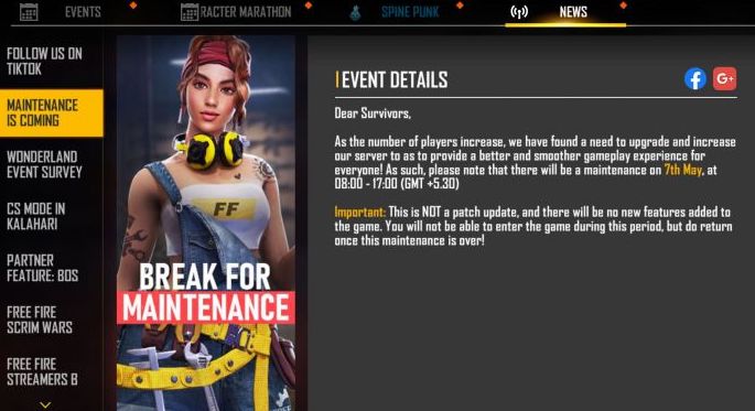 Why Free Fire Is Not Opening Today After Update Garena Free Fire Server Down On 12 August Full Details Of Maintenance Break Time