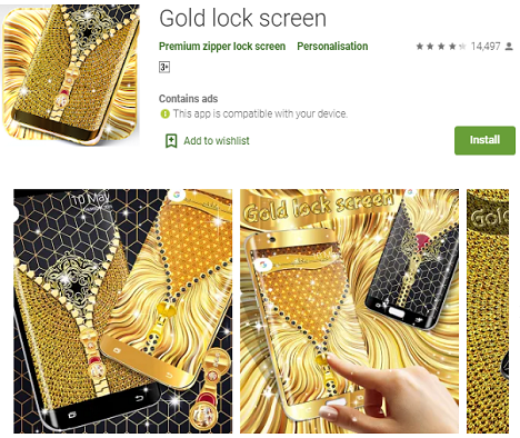 Gold Lock Screen App