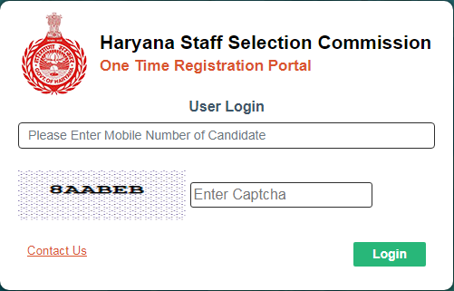 Haryana One Time Registration Portal