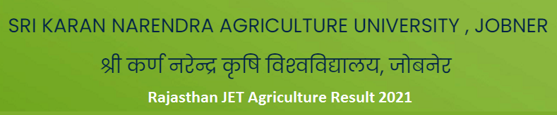 Rajasthan JET Agriculture Result 2021