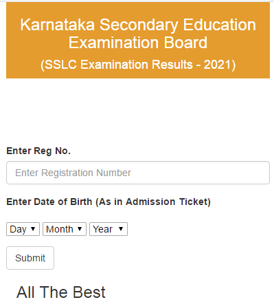 sslc result 2021 karnataka website new link