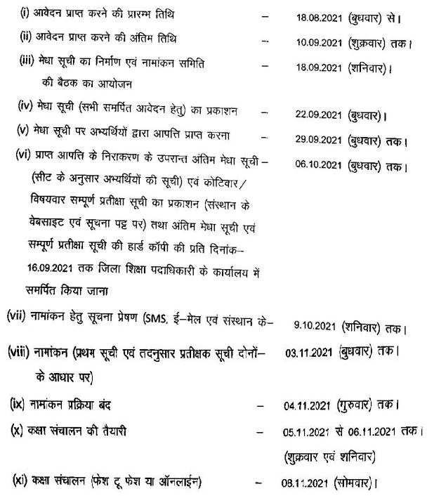 Bihar Deled merit list 2021 Schedule