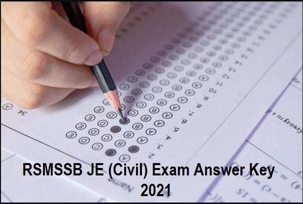 RSMSSB JE Civil Exam Answer key 2021