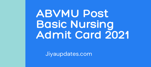 ABVMU Post Basic Nursing Admit Card