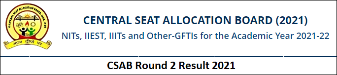 CSAB Seat Allotment Round 2 Result