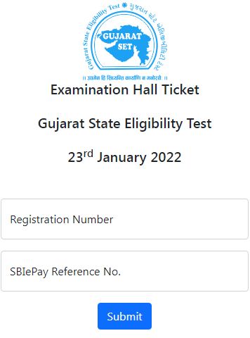 Gujarat SET 2022 Admit Card