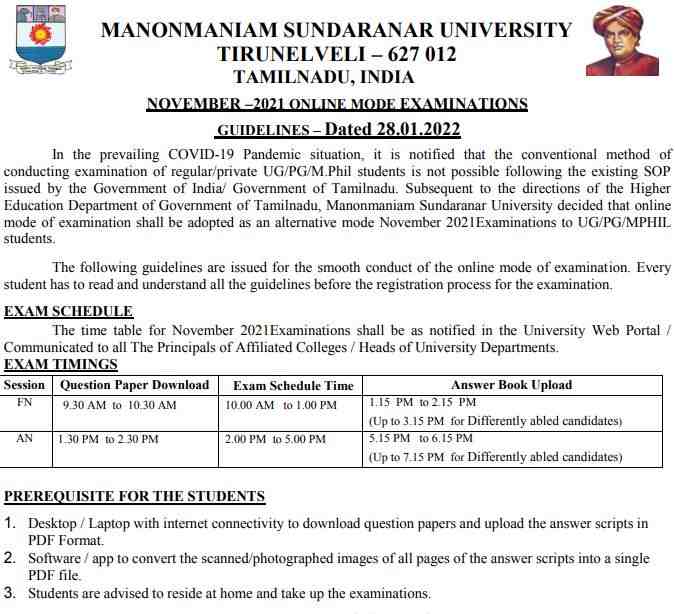 MS University Form Registration Notice