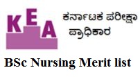Karnataka BSc Nursing Merit List