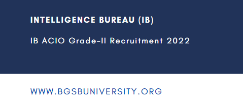 IB ACIO Grade-II Recruitment 2022