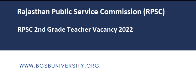 RPSC 2nd Grade Vacancy 2022
