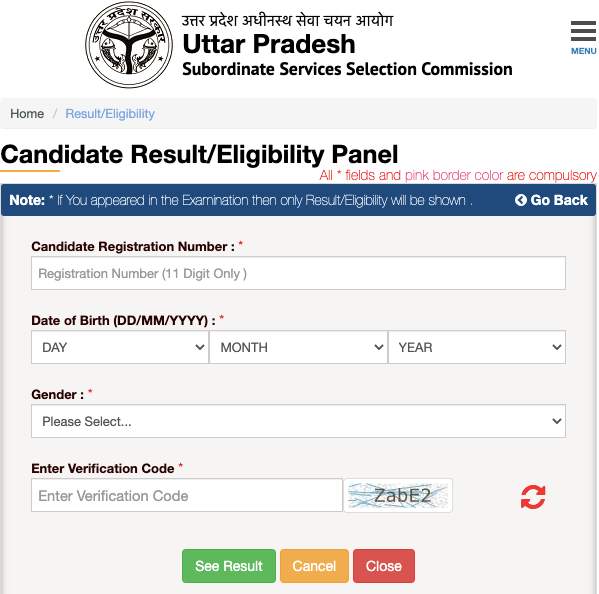 upsssc.gov.in lekhpal result