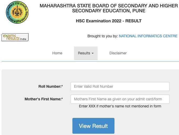 www.mahresult.nic.in 2022 HSC Result
