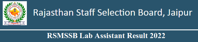RSMSSB Lab Assistant Result 2022