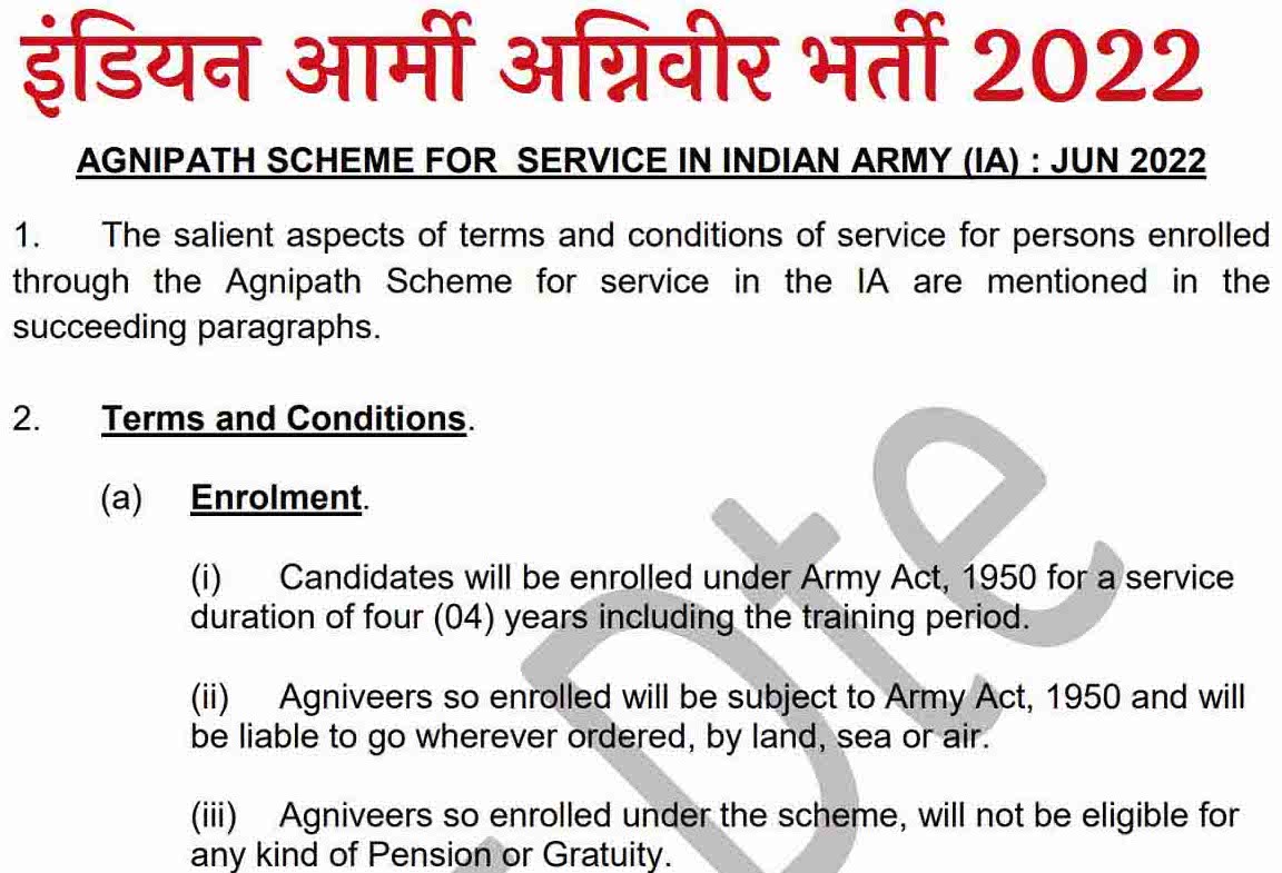 indian army agniveer recruitment 2022 notification
