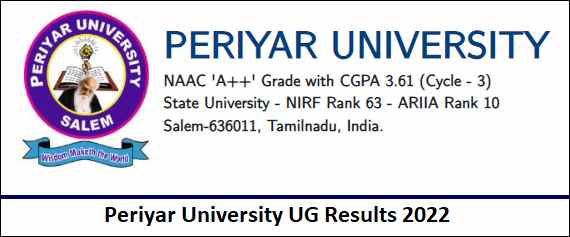 Periyar University UG Results 2022