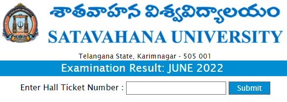 Satavahana University Degree Result