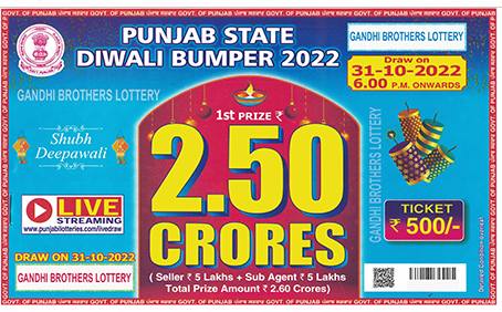 Punjab State Diwali Bumper 2022 Lottery Result