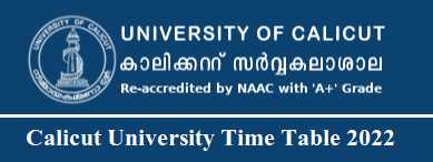 Calicut University Time Table