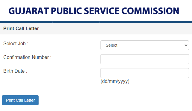 GPSC Civil Services Admit Card