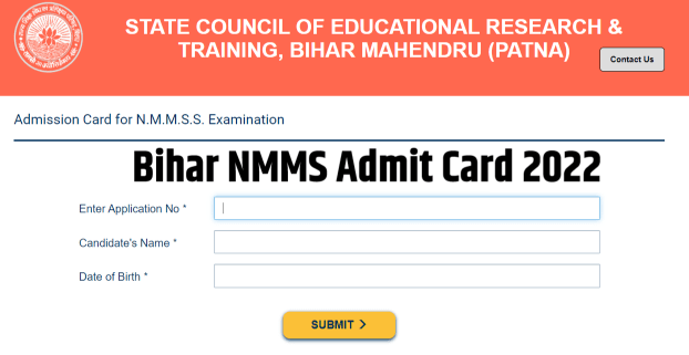 NMMS Bihar Admit Card