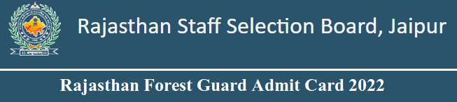 Rajasthan Forest Guard Admit Card