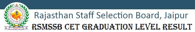 RSMSSB CET Graduation Level Result 2023