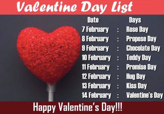 Valentine Week Days 2023 Full List ❤️ ( 7 to 14 Feb ) Calendar Photos Download
