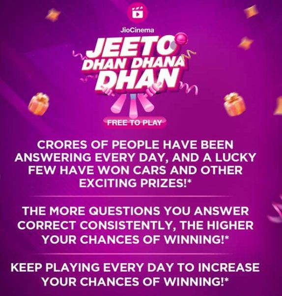 Jio JEETO DHAN DHANA DHAN IPL Contest