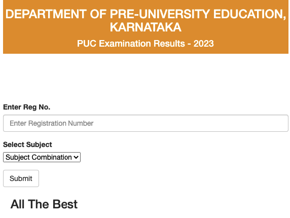 Karresults.nic.in 2nd PUC Result 2023