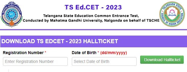 TS EdCET Hall Ticket 2023