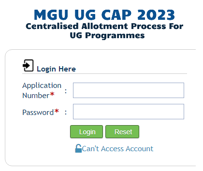 MG University UG Trial Allotment 2023
