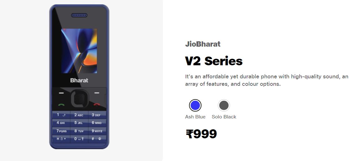 Jio Bharat 4G Phone Price