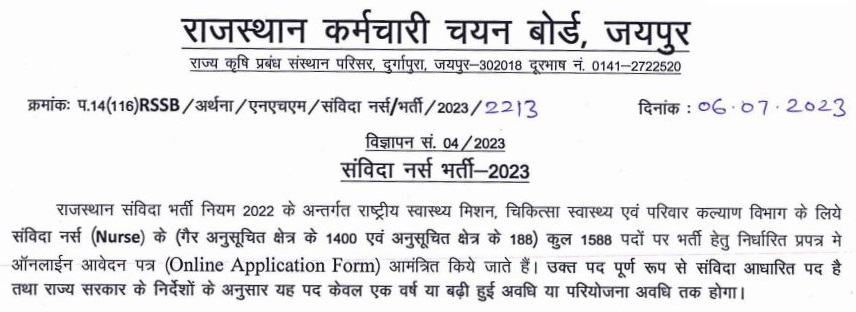 Rajasthan GNM Recruitment