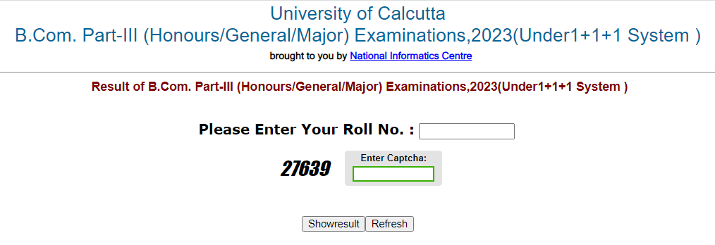 Calcutta University Part 3 Result 2023