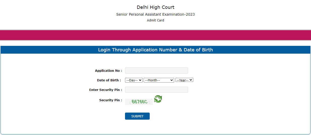 Delhi High Court PA Typing Test Admit Card