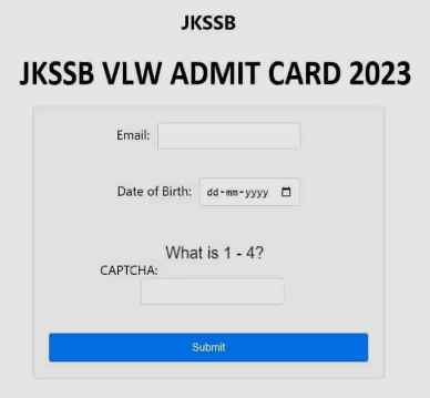JKSSB VLW Admit Card 2023