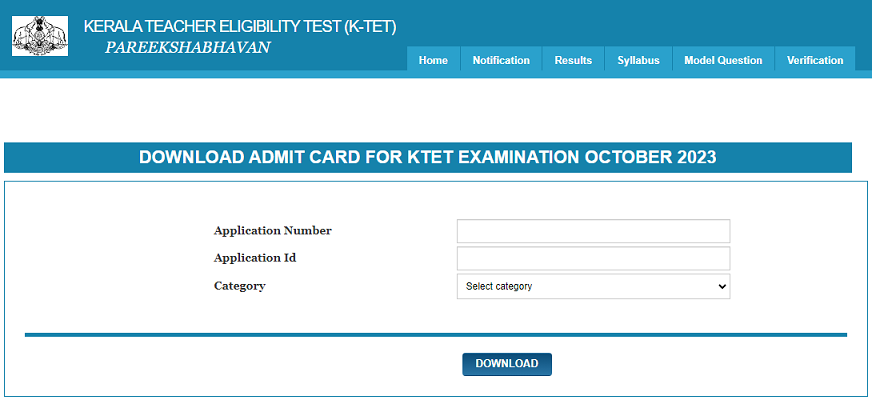 KTET Hall Ticket Download Link