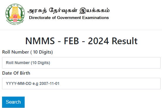 Tamil Nadu NMMS Result 2024